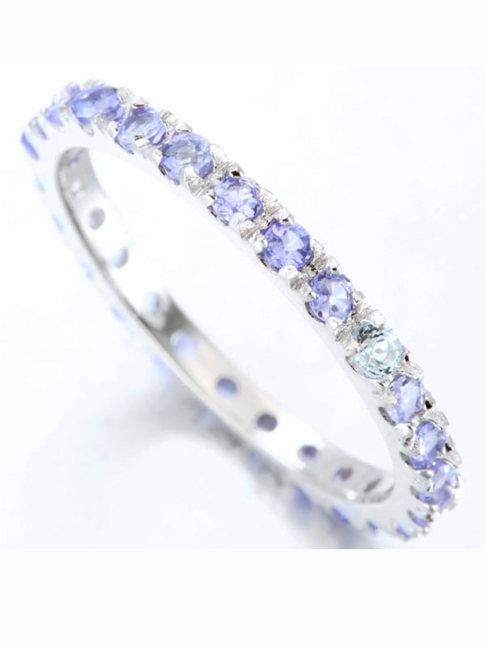 Platinum over Sterling Genuine Tanzanite sz 7 Ring